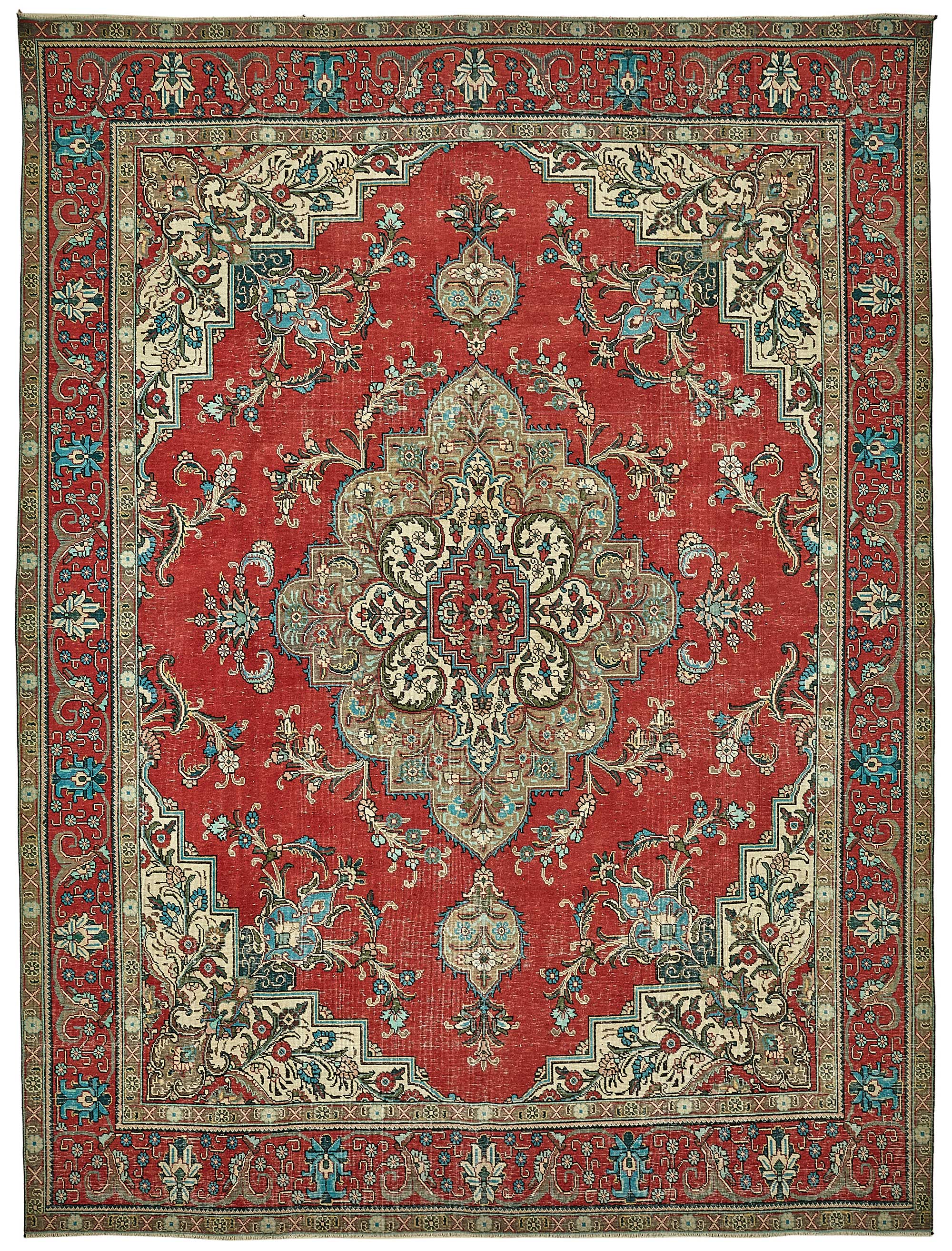 10x13 Beige Vintage Large Area Rug - 49745