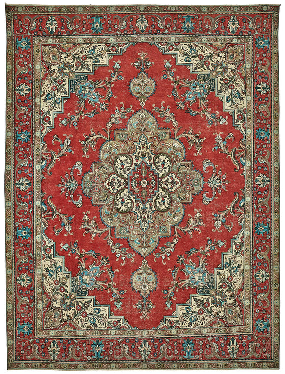 10x13 Beige Vintage Large Area Rug - 49745