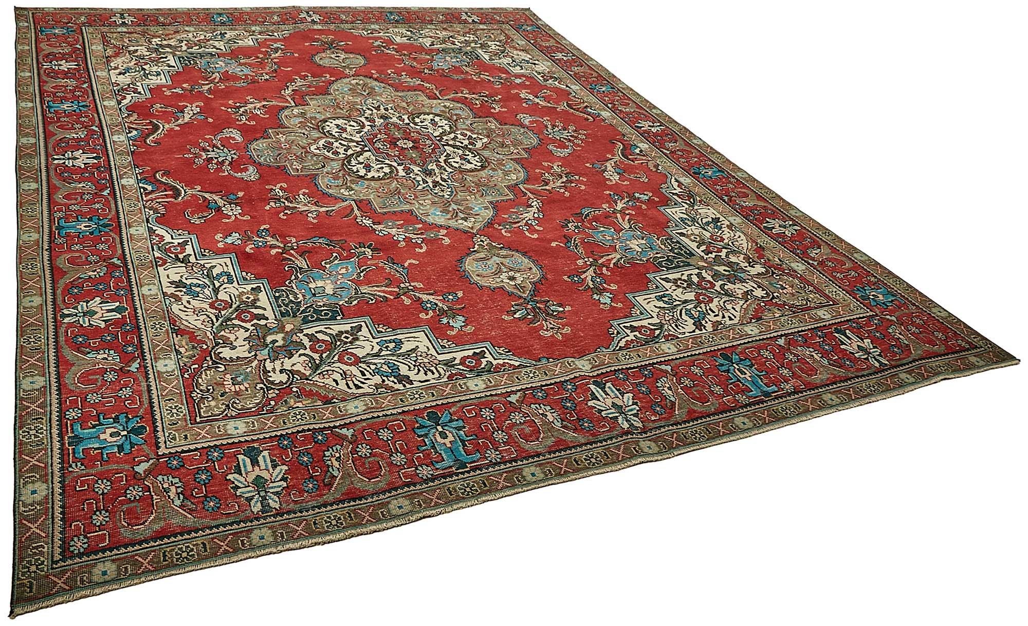 10x13 Beige Vintage Large Area Rug - 49745