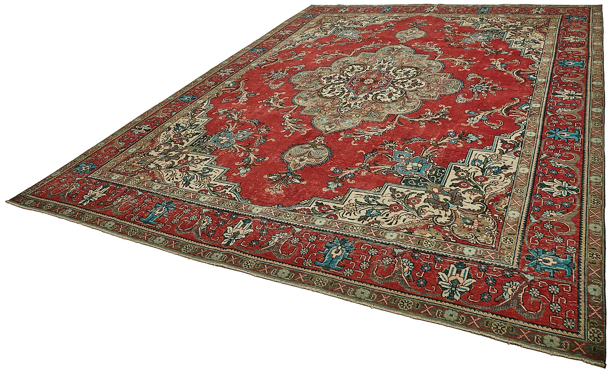 10x13 Beige Vintage Large Area Rug - 49745