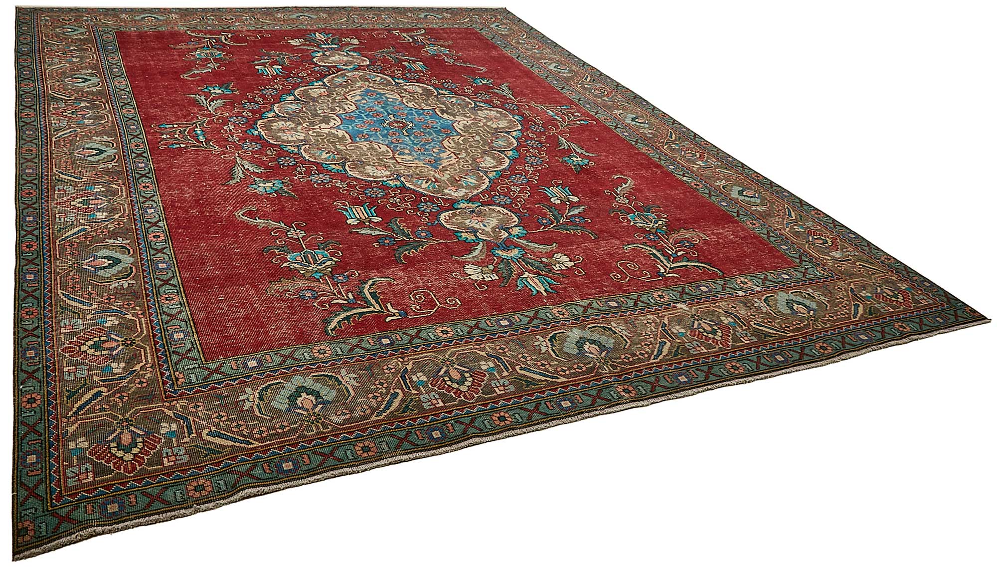 10x13 Red Vintage Large Area Rug - 49746