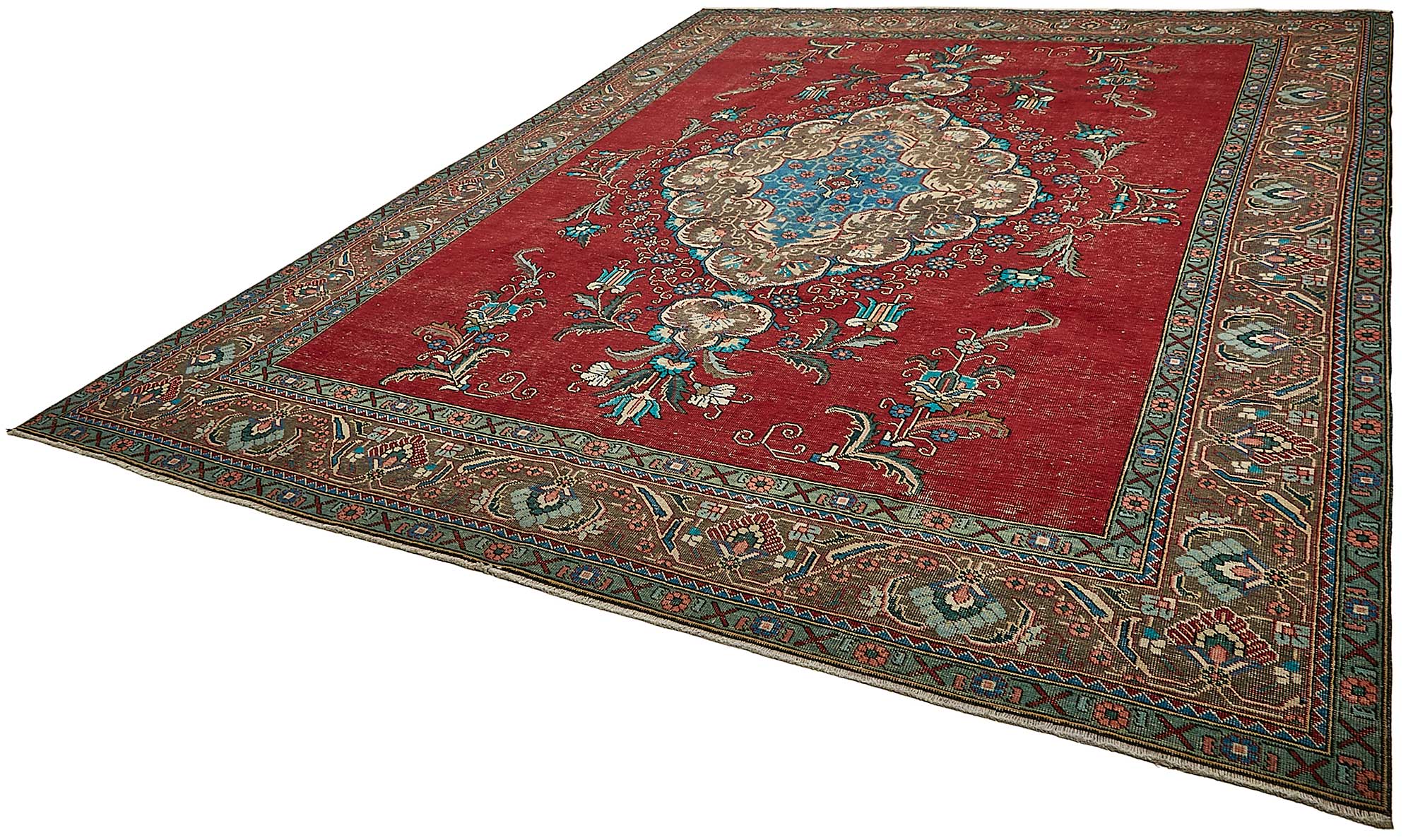 10x13 Red Vintage Large Area Rug - 49746