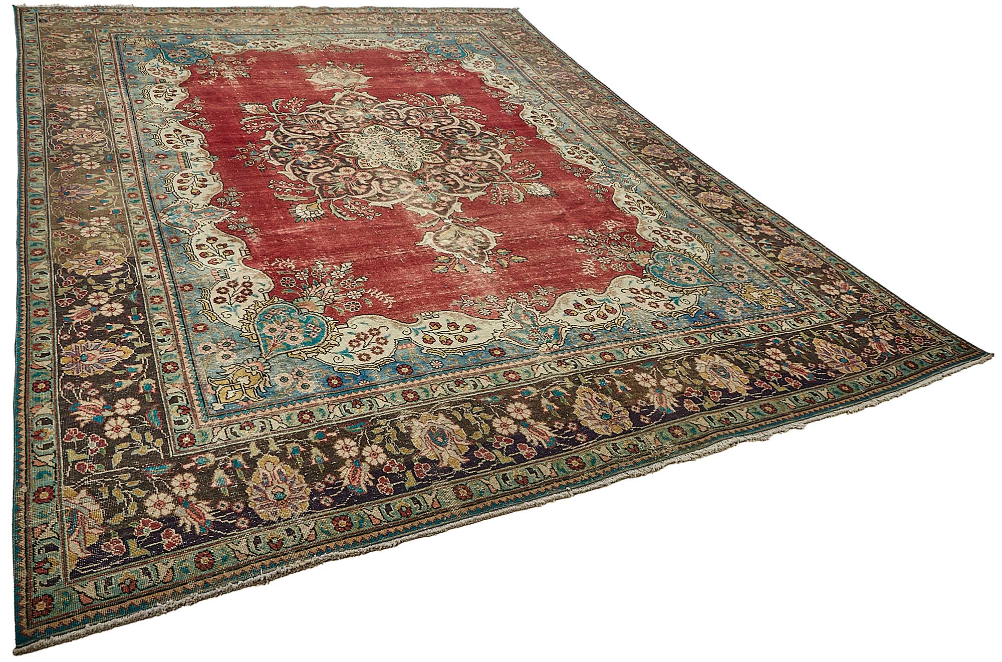 10x13 Beige Vintage Large Area Rug - 49747