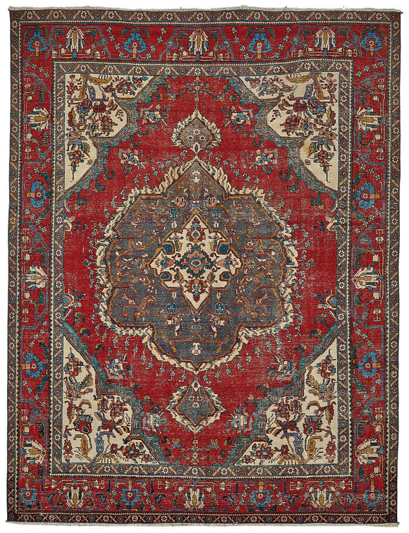 10x12 Red Vintage Large Area Rug - 49748