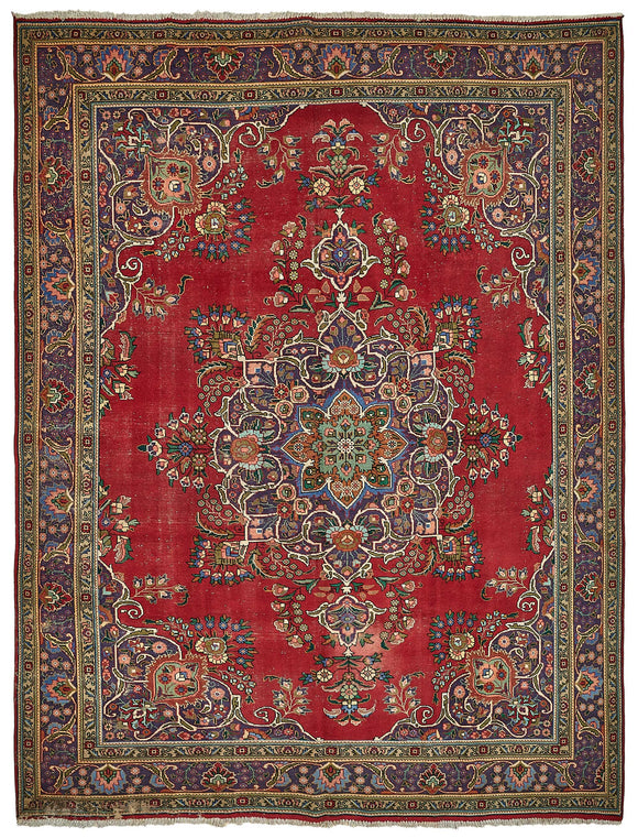 10x13 Red Vintage Large Area Rug - 49750