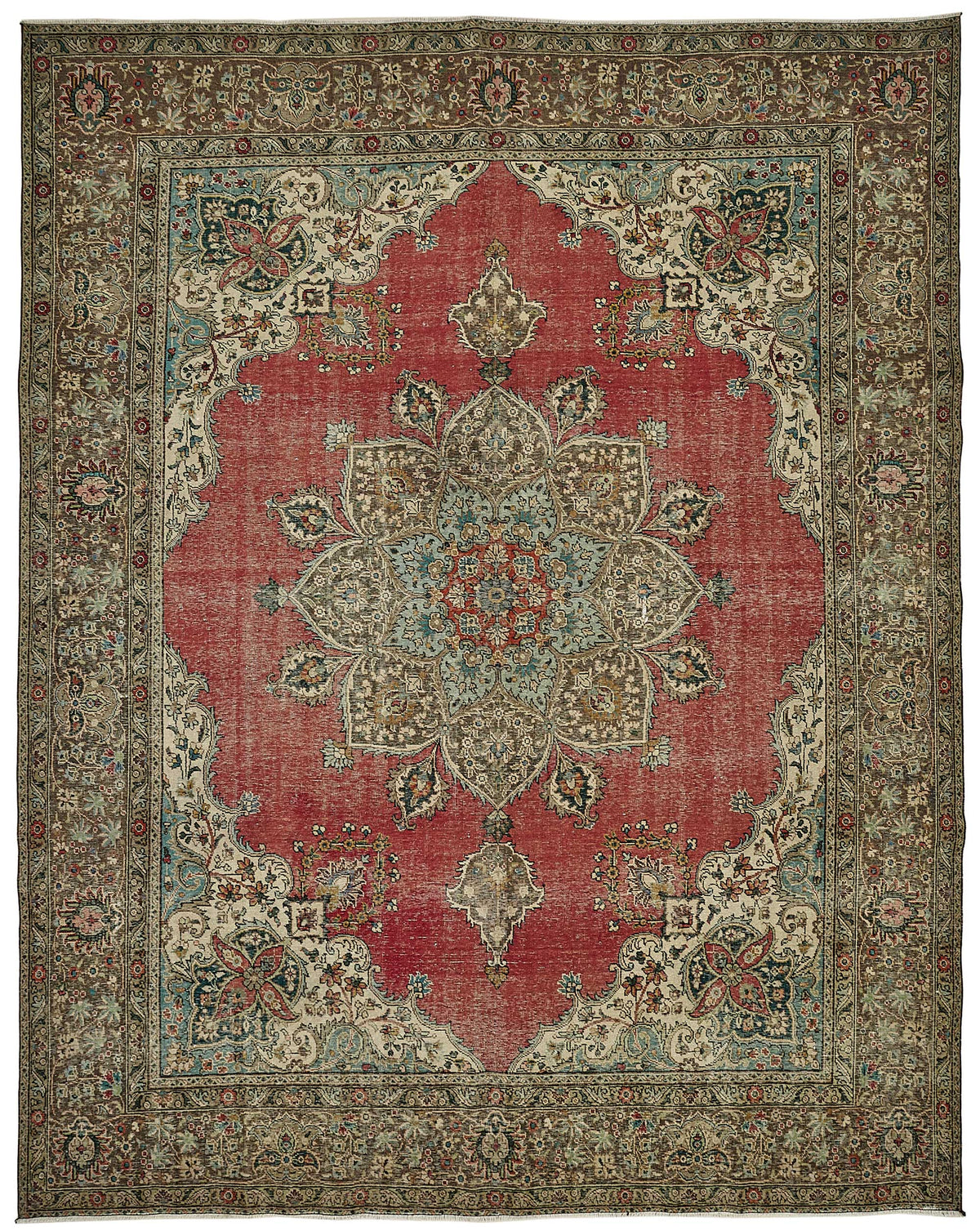 10x13 Beige Vintage Large Area Rug - 49751