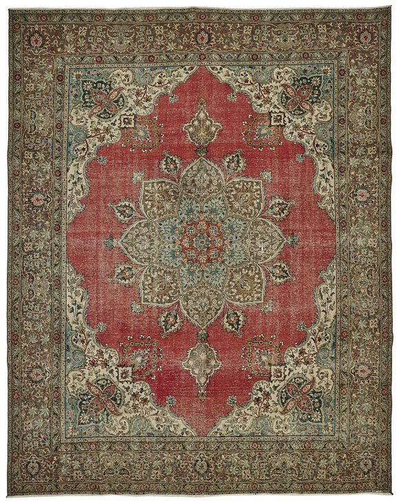 10x13 Beige Vintage Large Area Rug - 49751