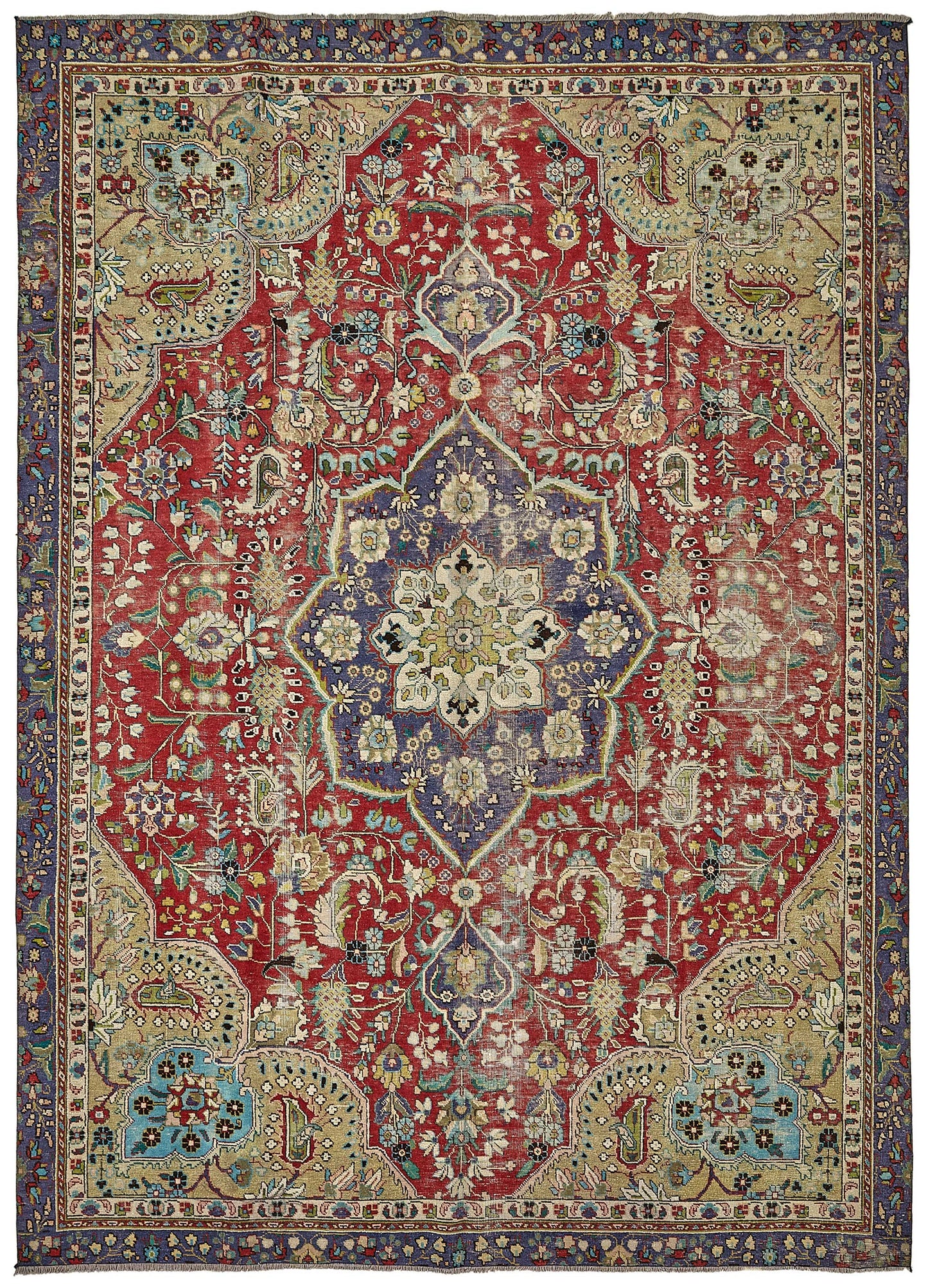 8x11 Beige Vintage Large Area Rug - 49752