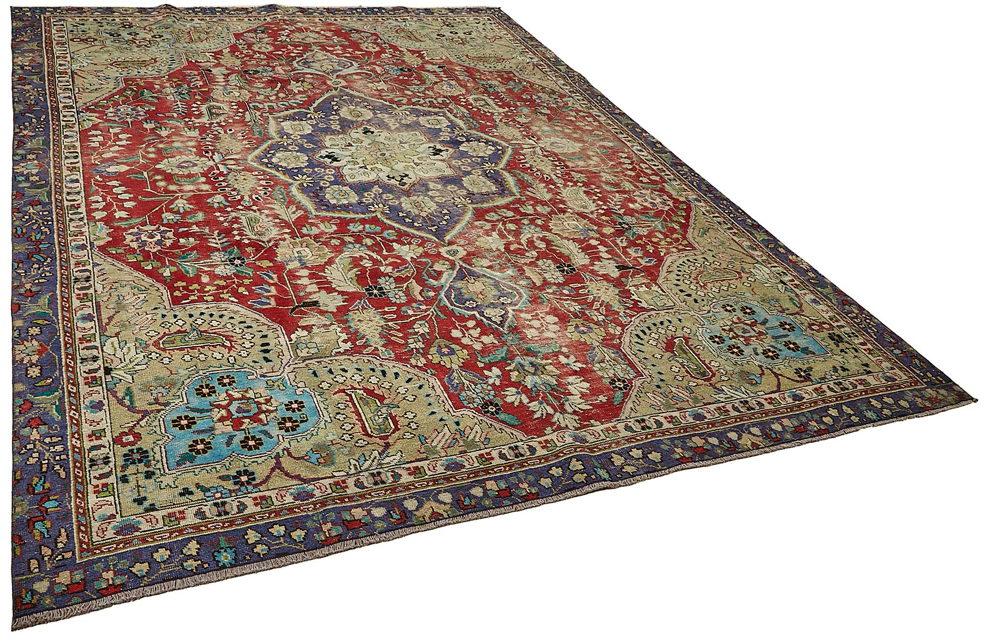 8x11 Beige Vintage Large Area Rug - 49752