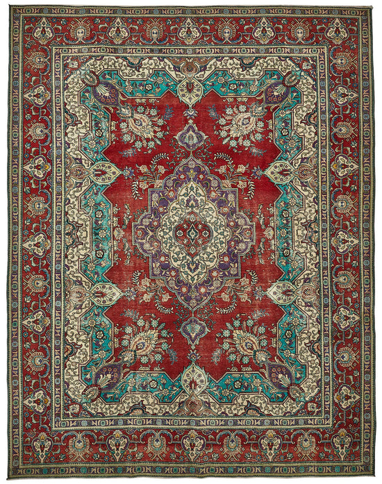 10x13 Red Vintage Large Area Rug - 49754