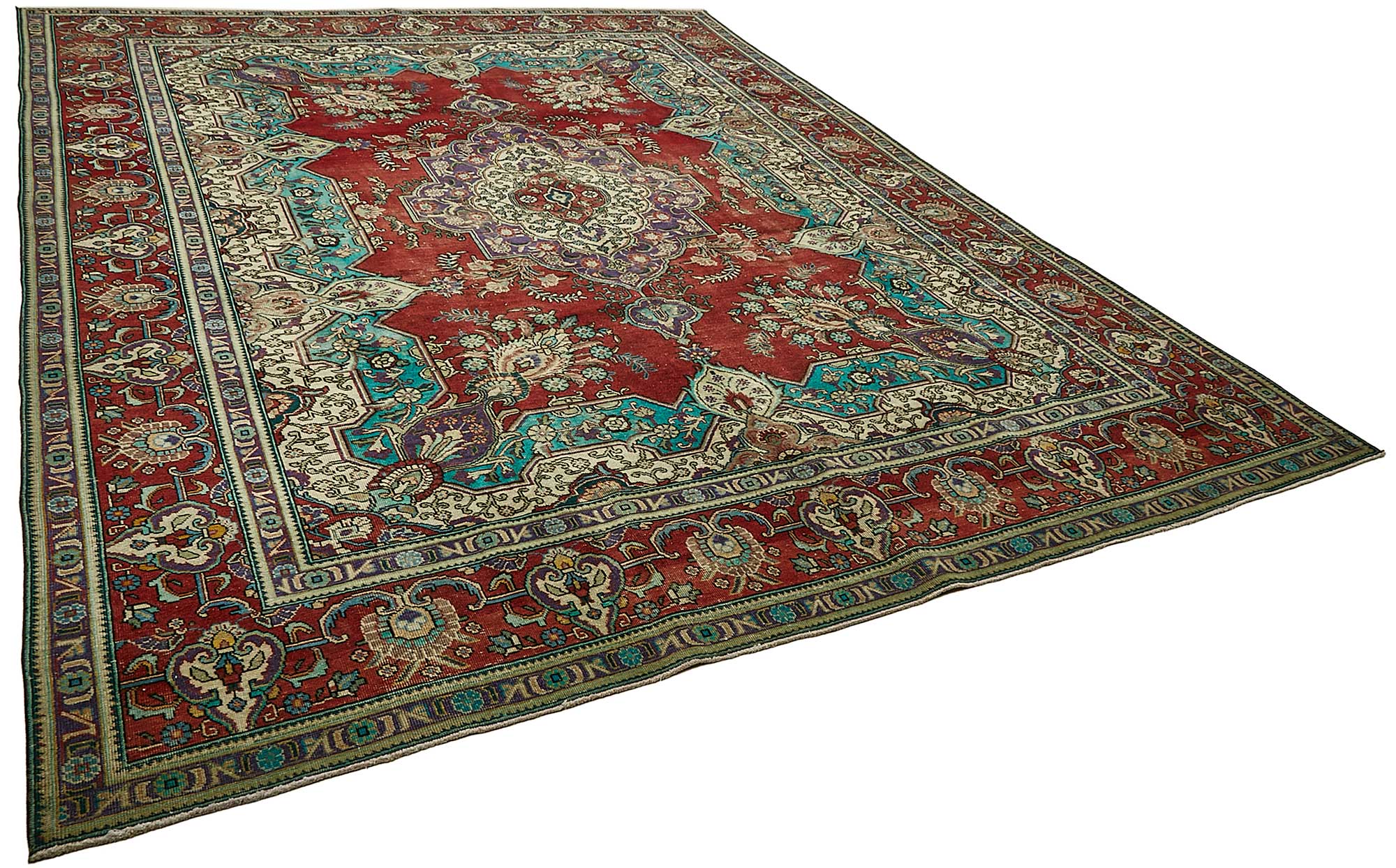 10x13 Red Vintage Large Area Rug - 49754