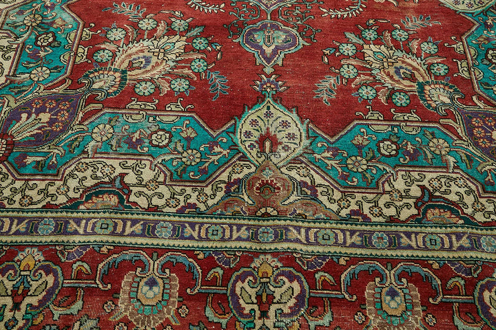 10x13 Red Vintage Large Area Rug - 49754