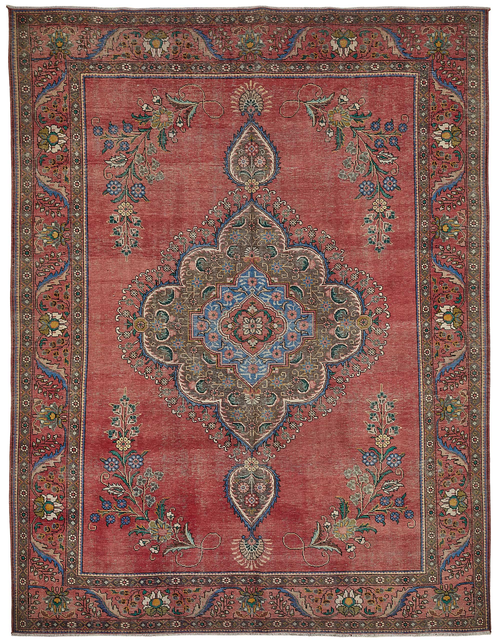 9x12 Red Vintage Large Area Rug - 49756