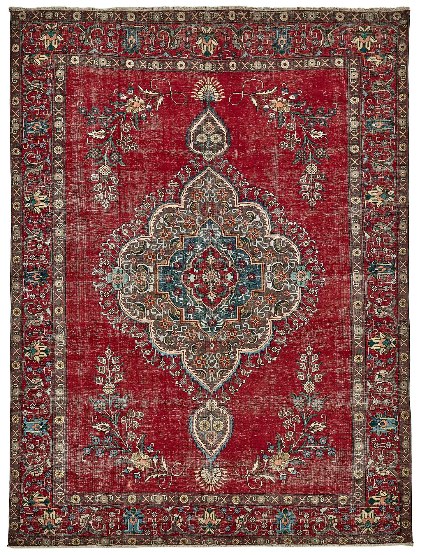 9x13 Red Vintage Large Area Rug - 49758