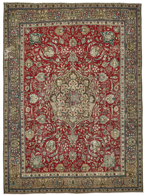 10x13 Red Vintage Large Area Rug - 49763