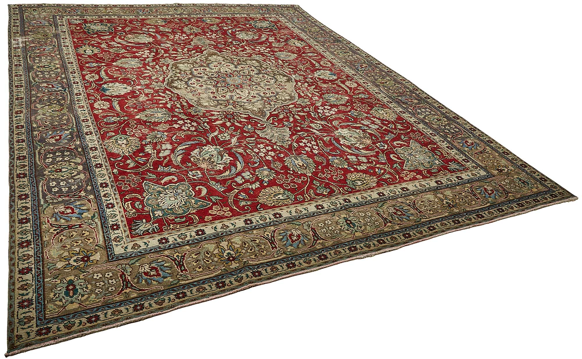 10x13 Red Vintage Large Area Rug - 49763