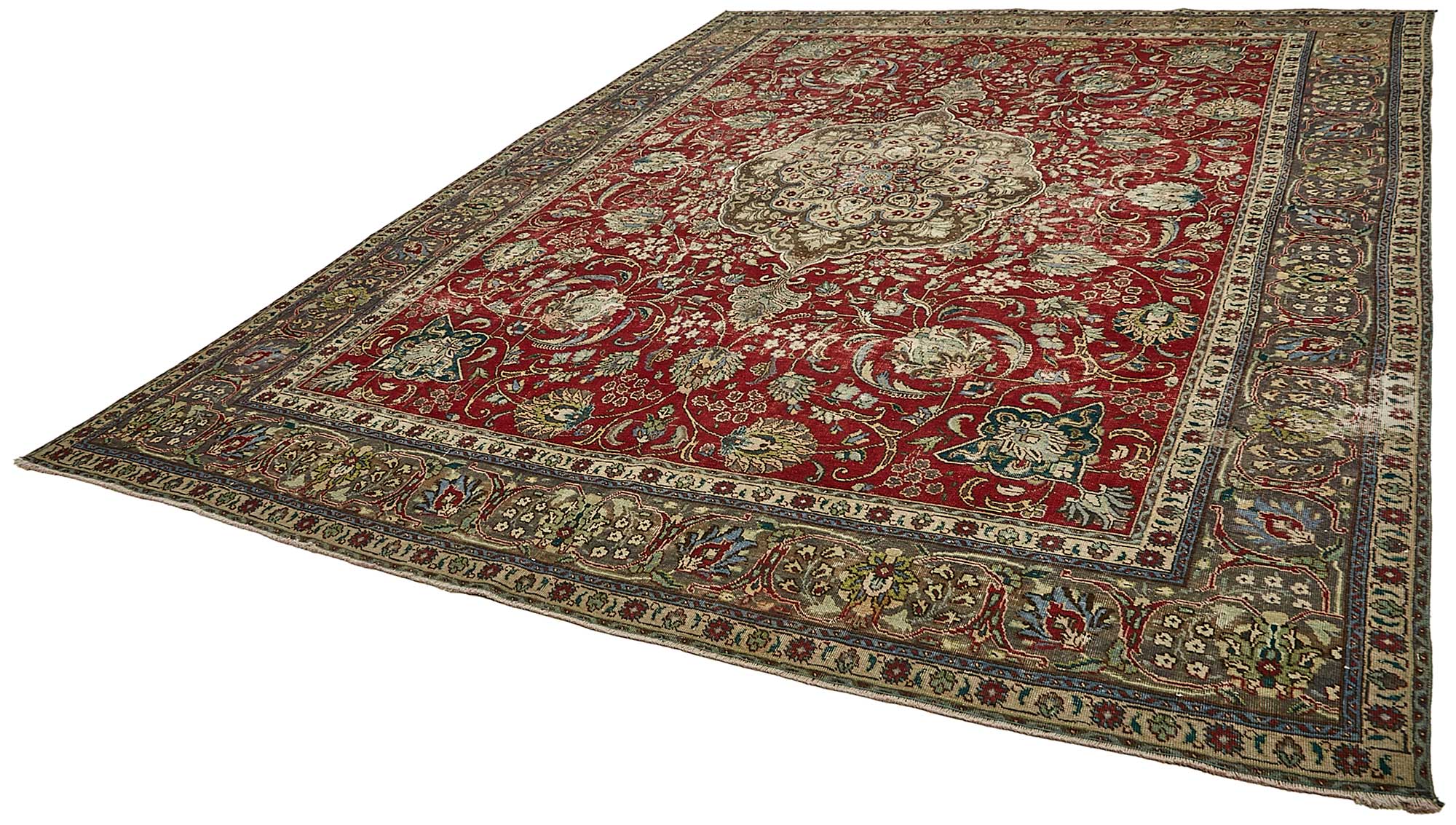 10x13 Red Vintage Large Area Rug - 49763
