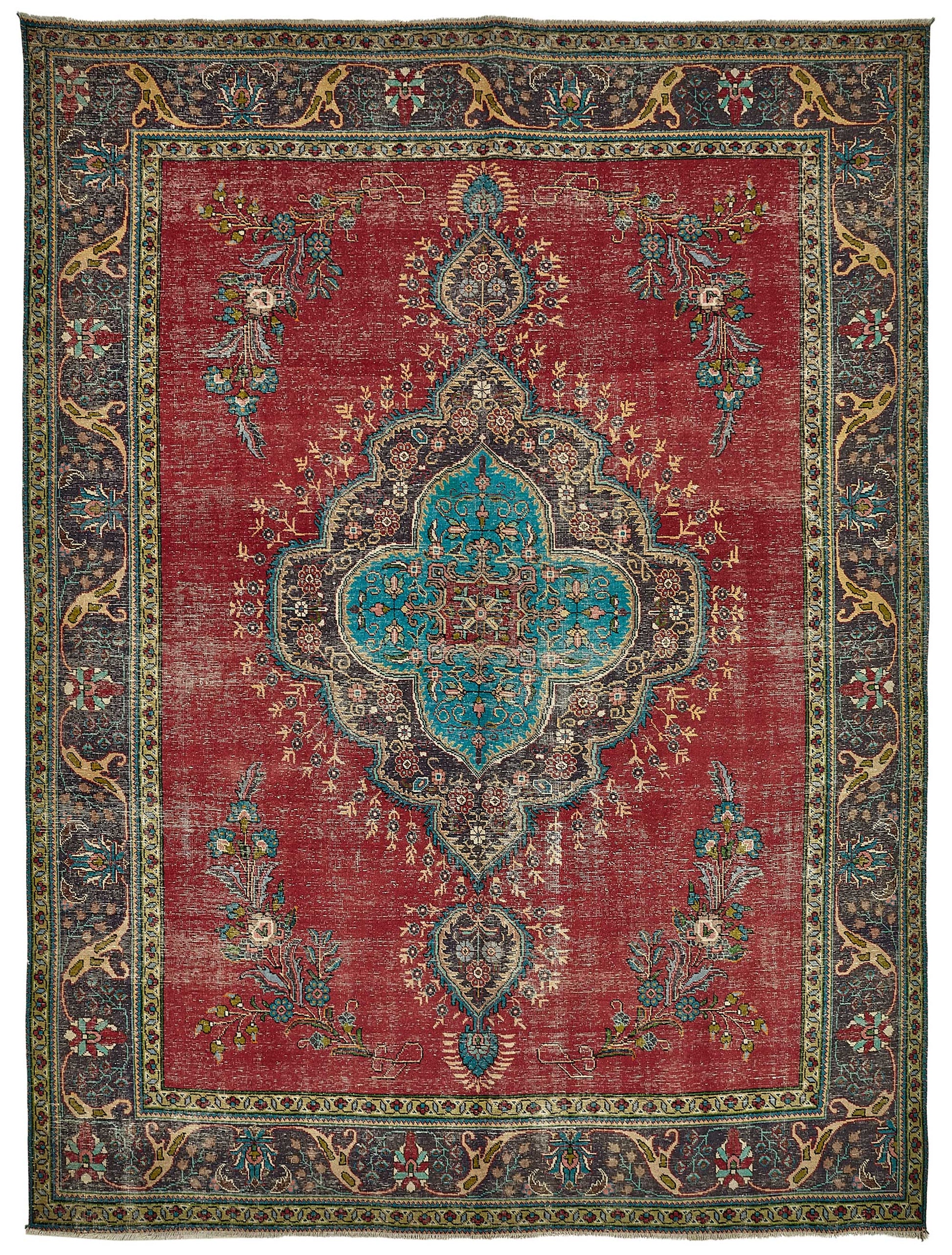 9x13 Red Vintage Large Area Rug - 49765