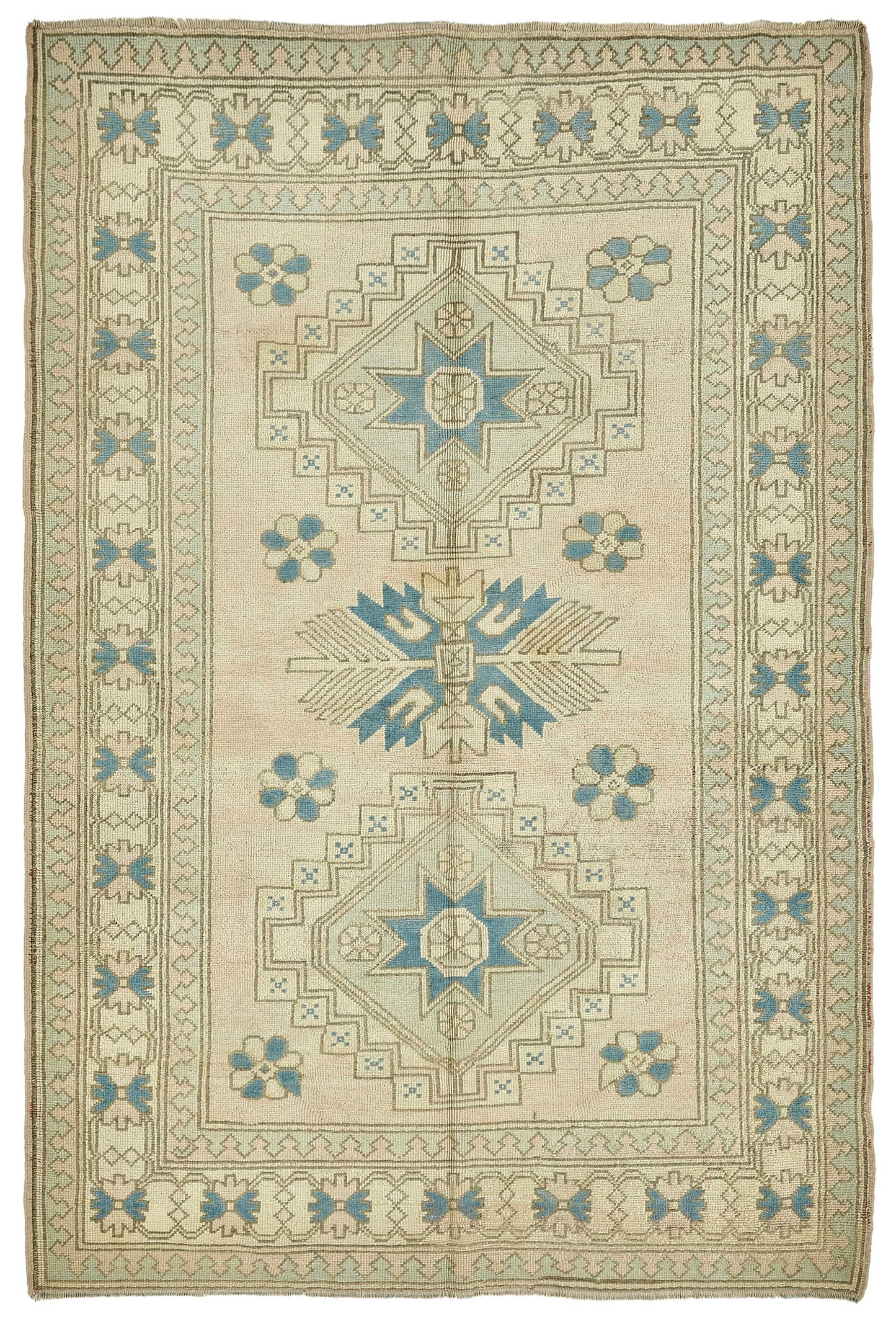 6x9 Beige Handmade Oriental Rug - 49772