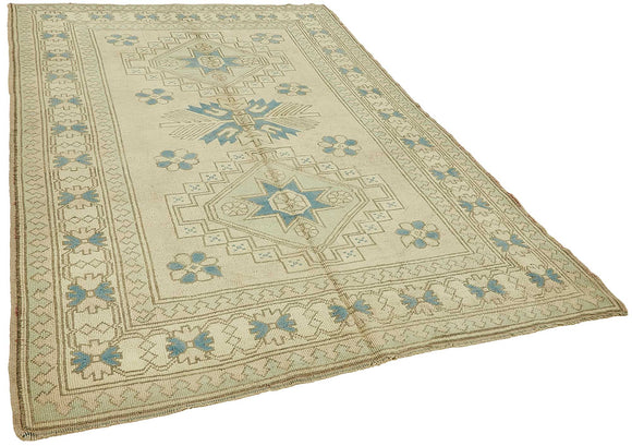 6x9 Beige Handmade Oriental Rug - 49772