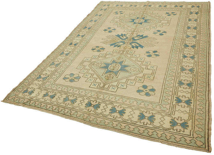 6x9 Beige Handmade Oriental Rug - 49772