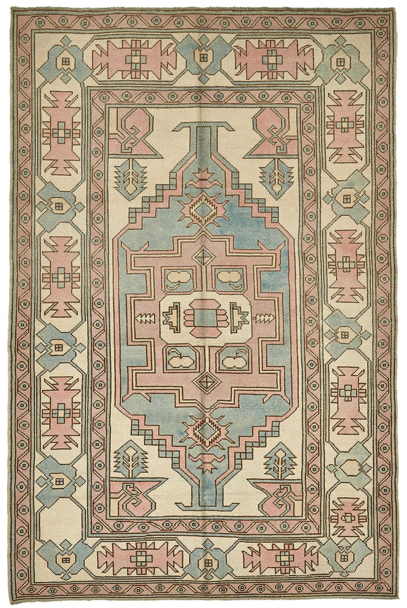 6x9 Beige Handmade Oriental Rug - 49773