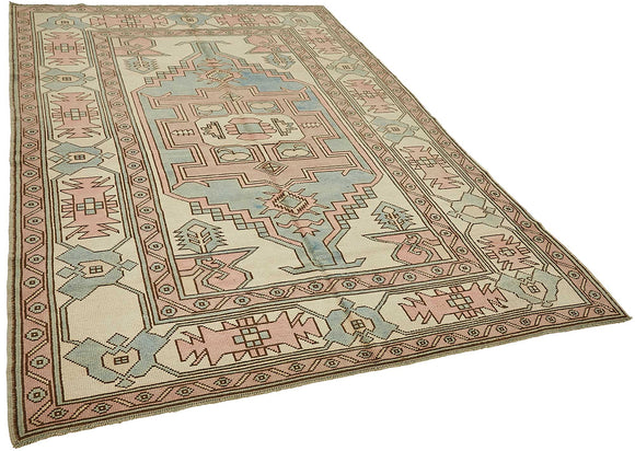 6x9 Beige Handmade Oriental Rug - 49773
