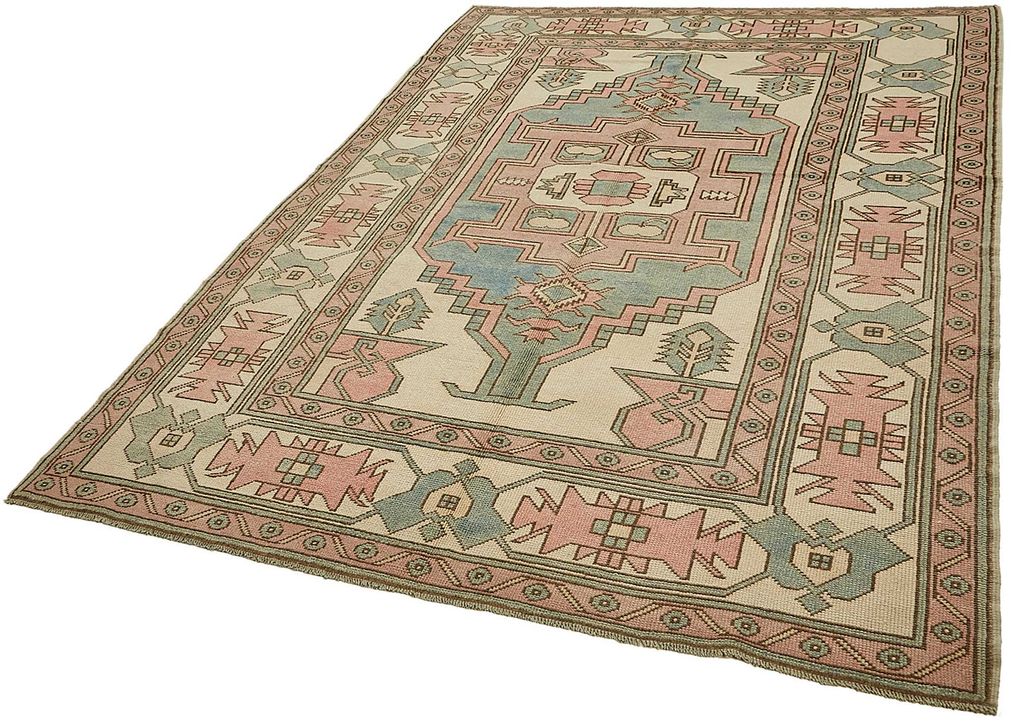 6x9 Beige Handmade Oriental Rug - 49773