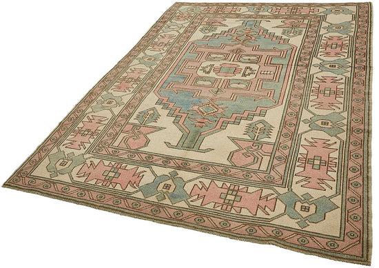 6x9 Beige Handmade Oriental Rug - 49773