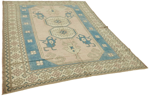 6x8 Beige Handmade Oriental Rug - 49774