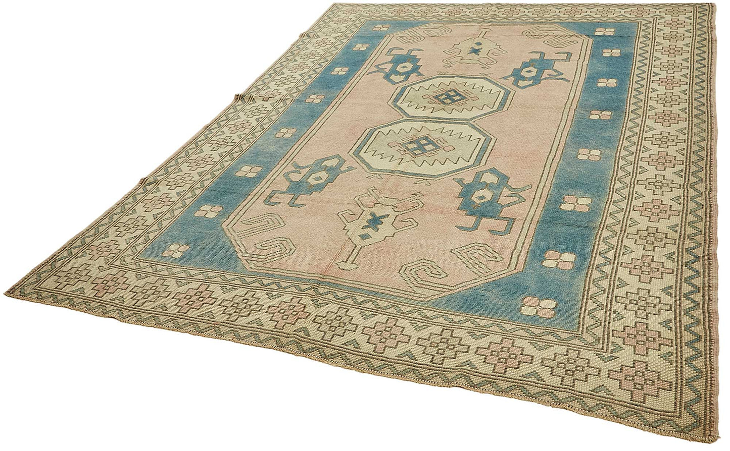 6x8 Beige Handmade Oriental Rug - 49774