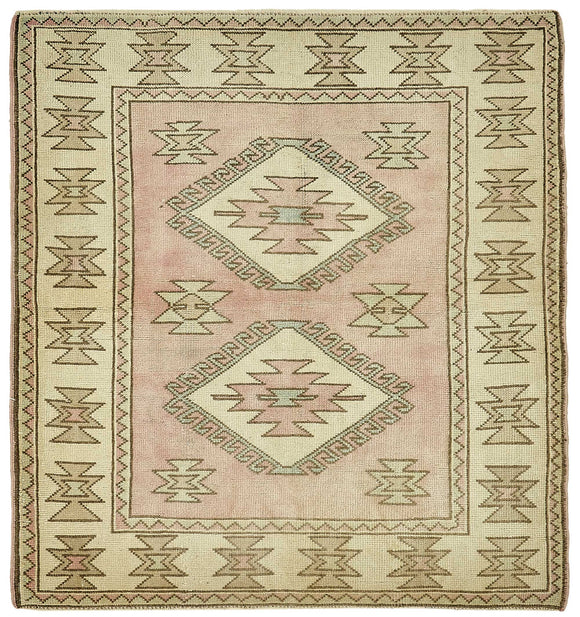 4x4 Beige Small Oriental Rug - 49775