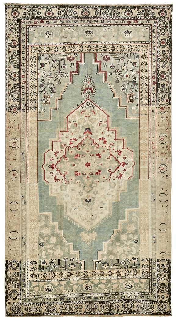 6x10 Beige Handmade Oriental Rug - 49778