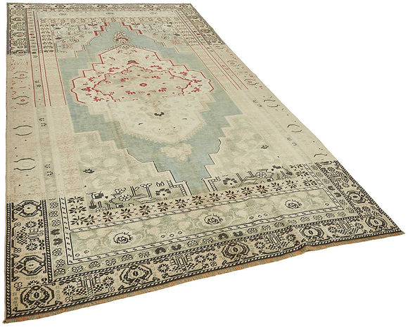 6x10 Beige Handmade Oriental Rug - 49778