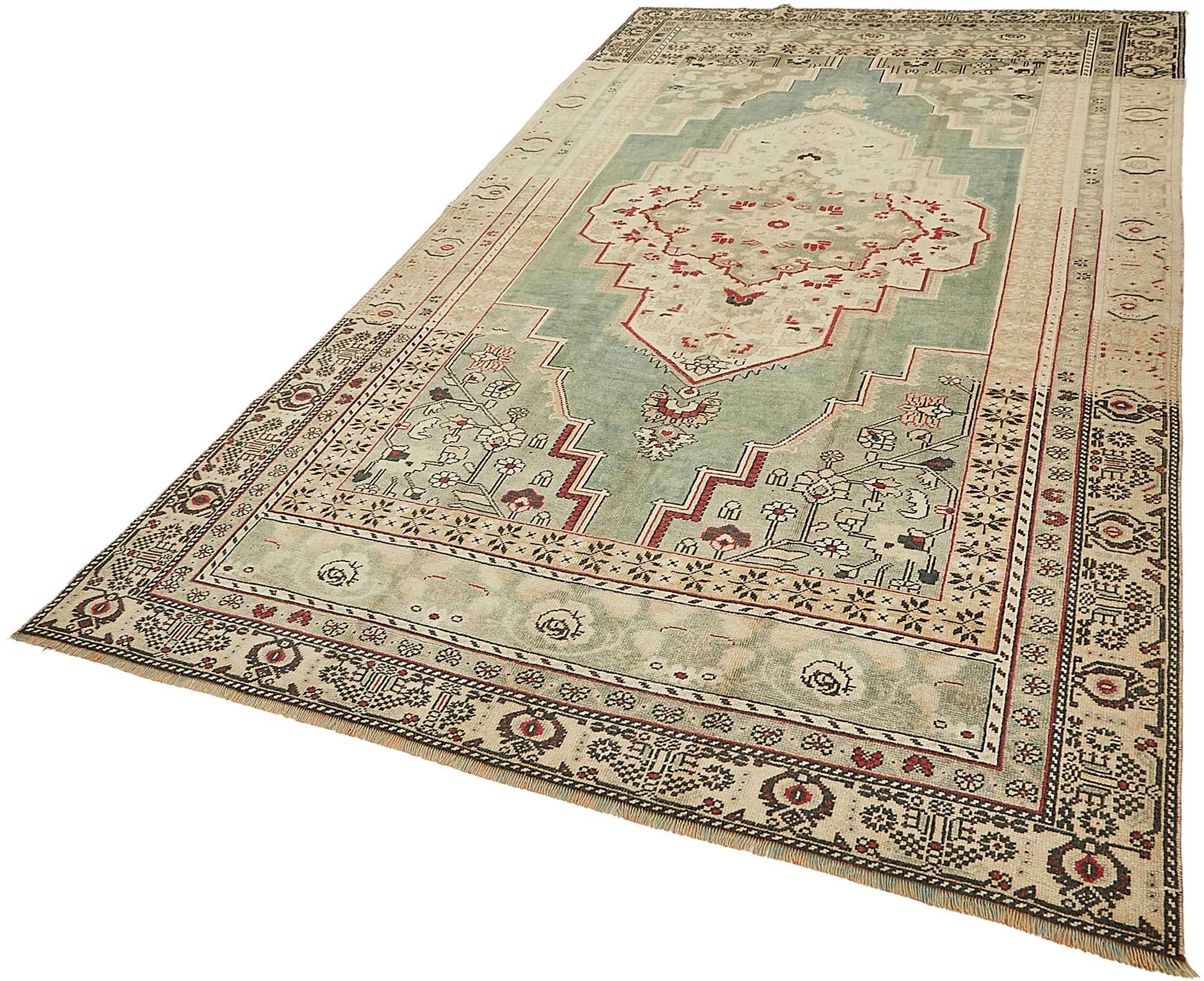 6x10 Beige Handmade Oriental Rug - 49778