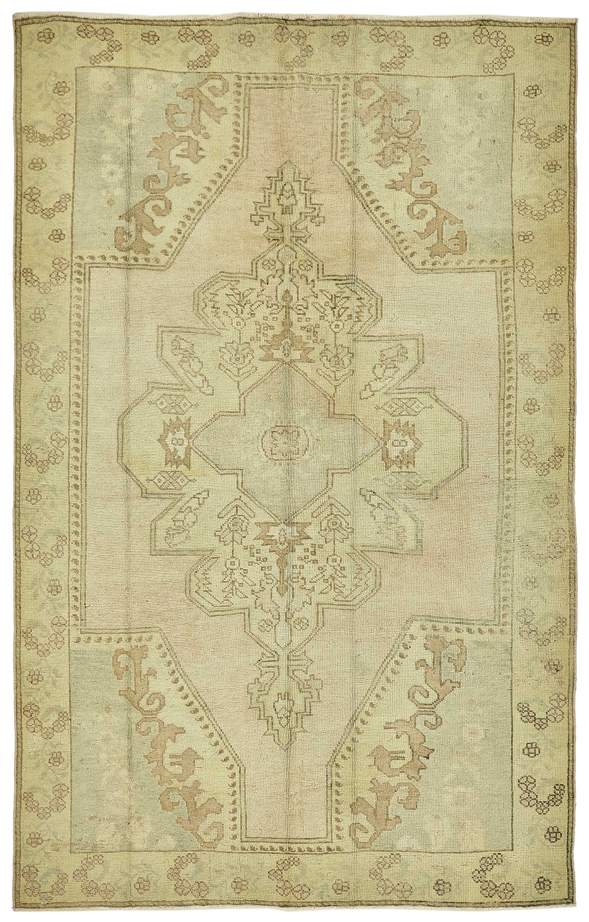 5x8 Beige Handmade Oriental Rug - 49781