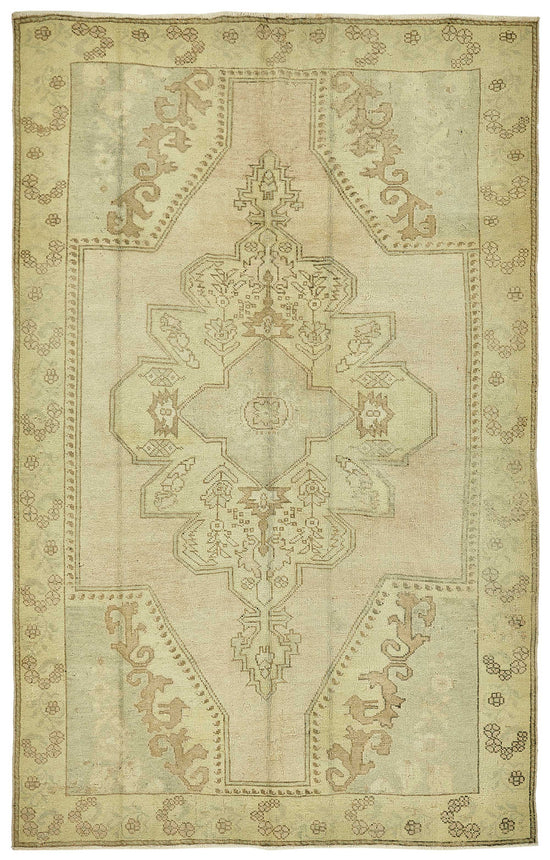 5x8 Beige Handmade Oriental Rug - 49781