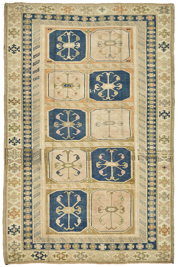 5x8 Beige Handmade Oriental Rug - 49782