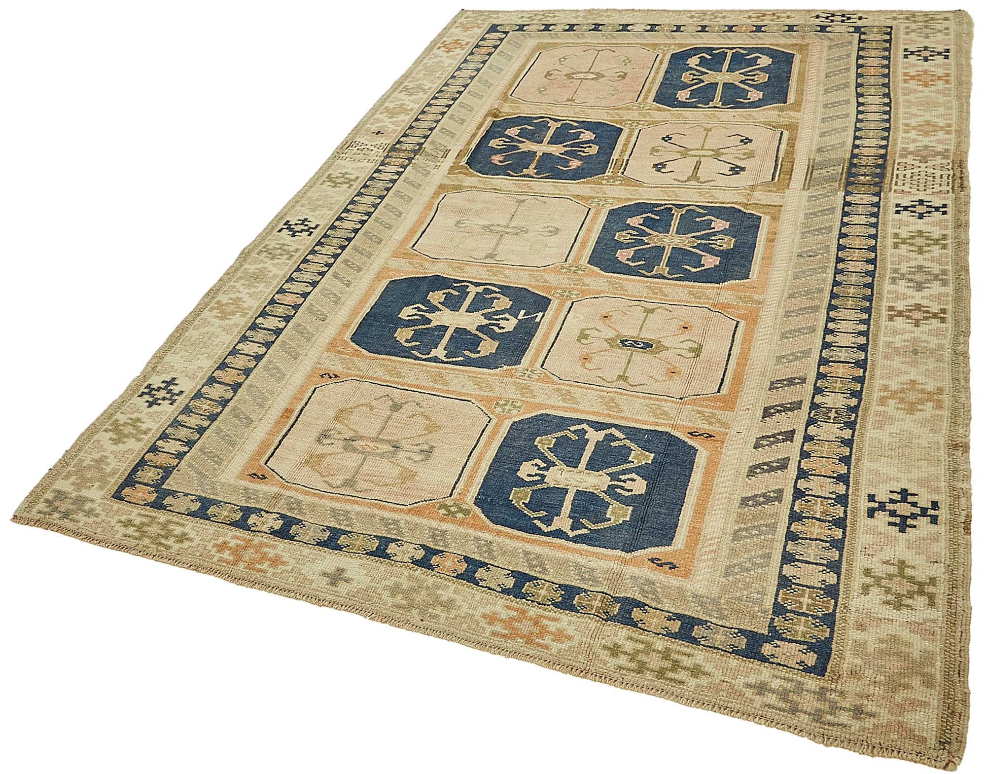 5x8 Beige Handmade Oriental Rug - 49782