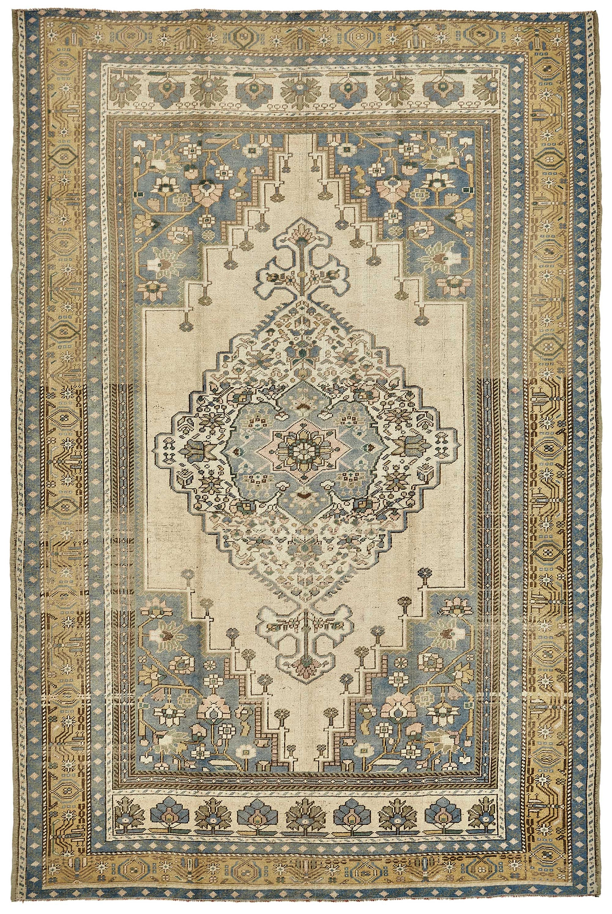 6x10 Beige Handmade Oriental Rug - 49784