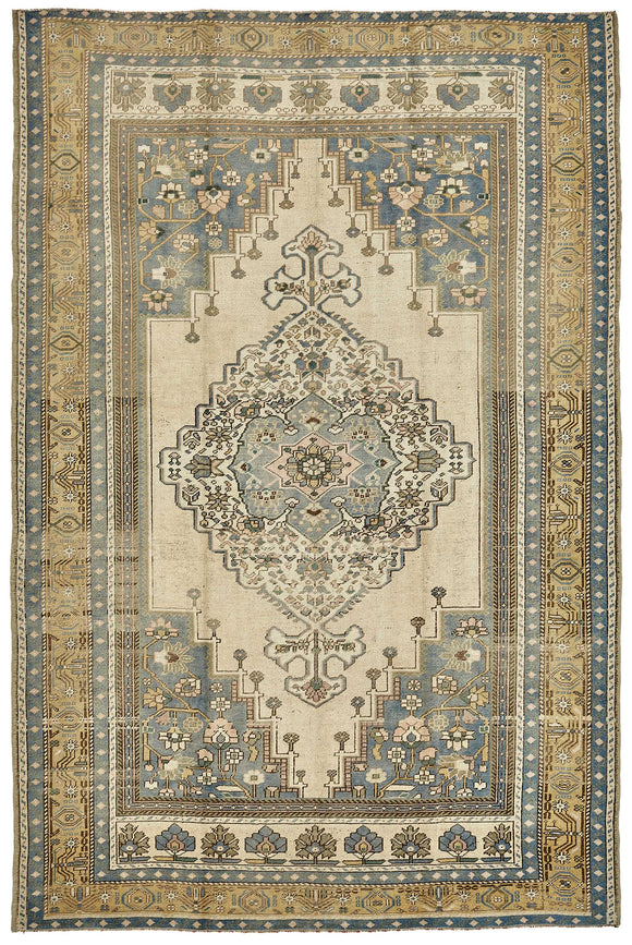 6x10 Beige Handmade Oriental Rug - 49784