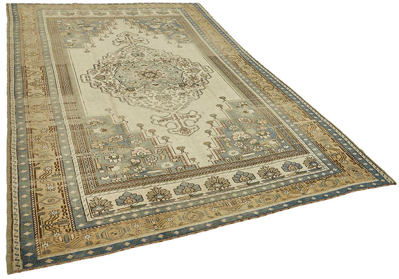 6x10 Beige Handmade Oriental Rug - 49784
