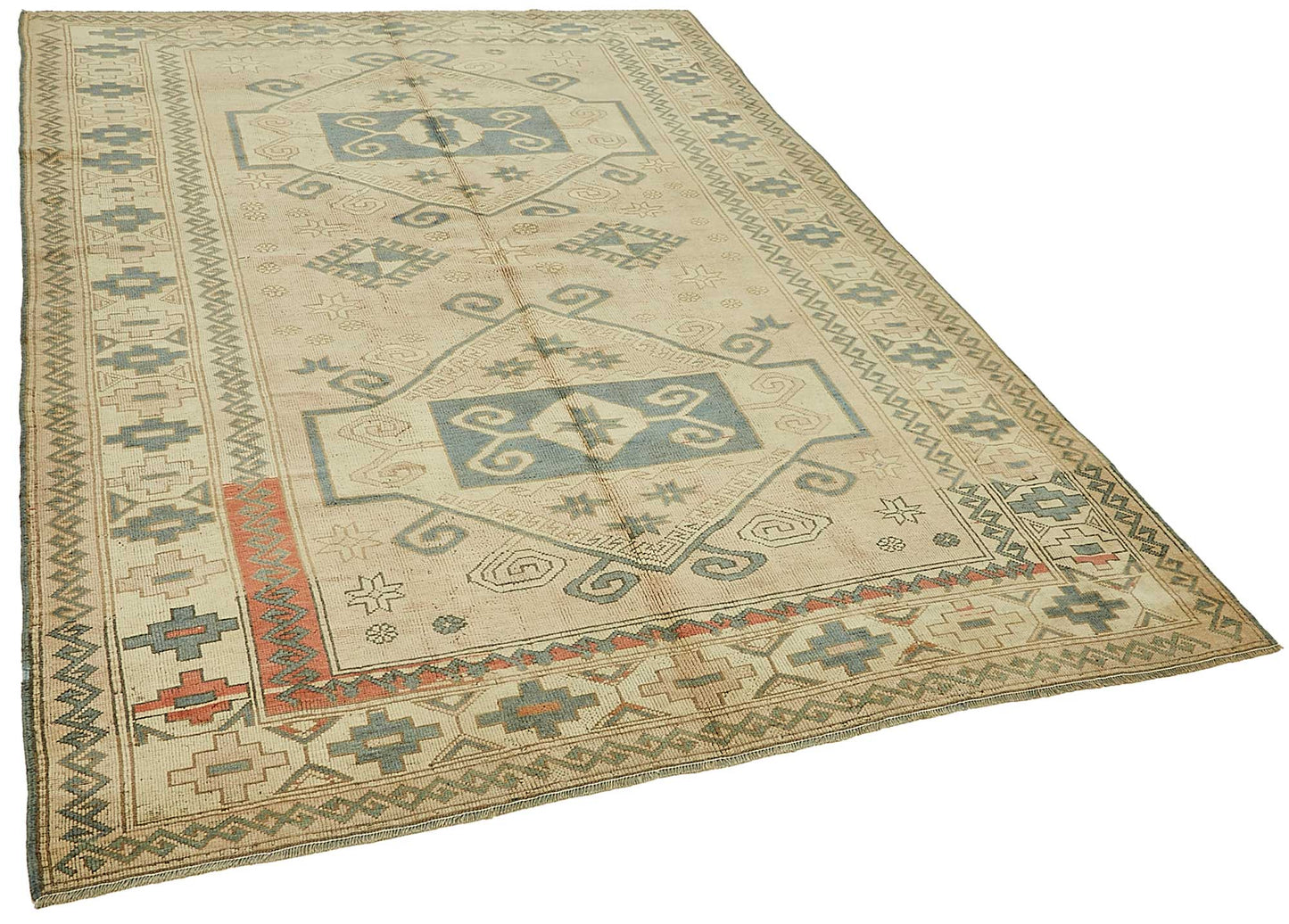 6x8 Beige Handmade Oriental Rug - 49785