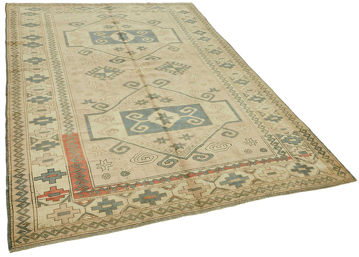 6x8 Beige Handmade Oriental Rug - 49785