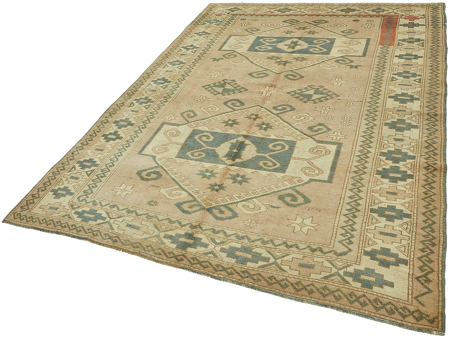 6x8 Beige Handmade Oriental Rug - 49785