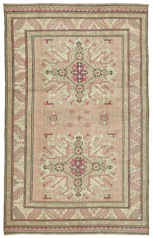 5x8 Beige Handmade Oriental Rug - 49789