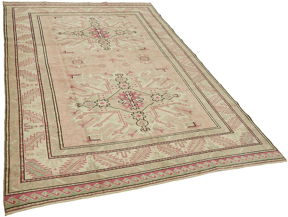5x8 Beige Handmade Oriental Rug - 49789