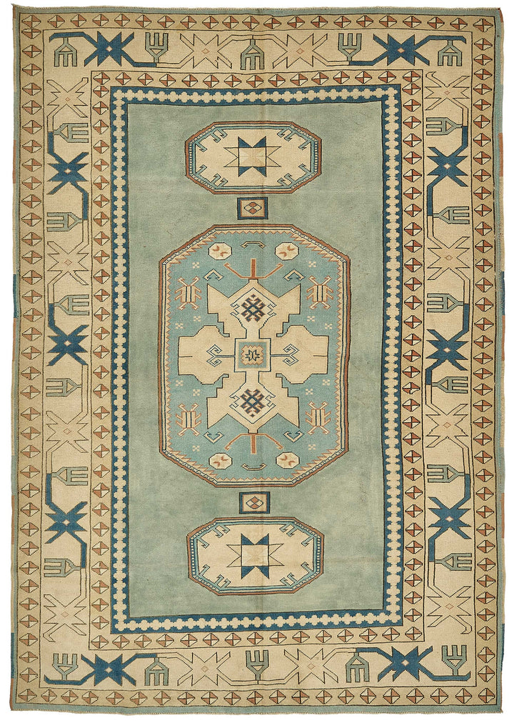 7x10 Beige Handmade Oriental Rug - 49792