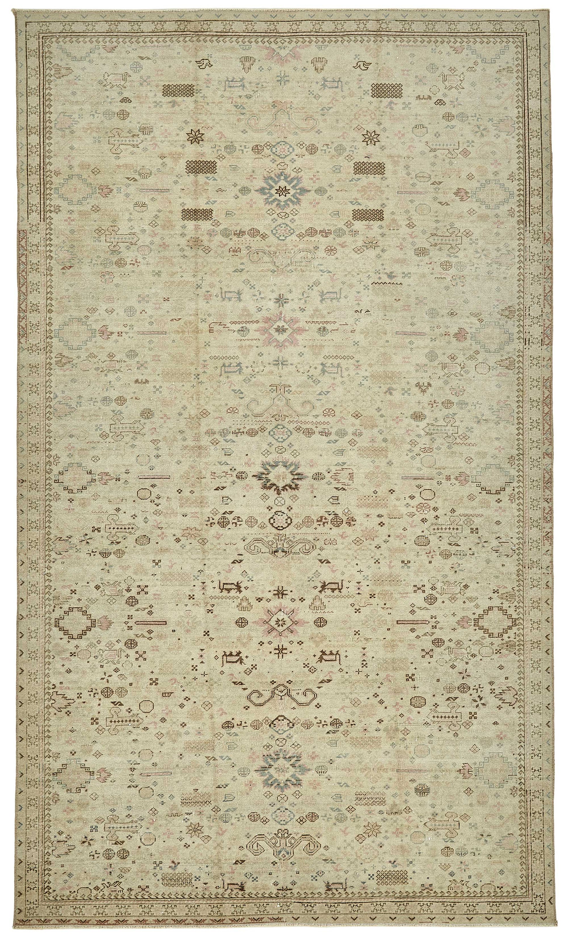 5x8 Beige Handmade Oriental Rug - 49793