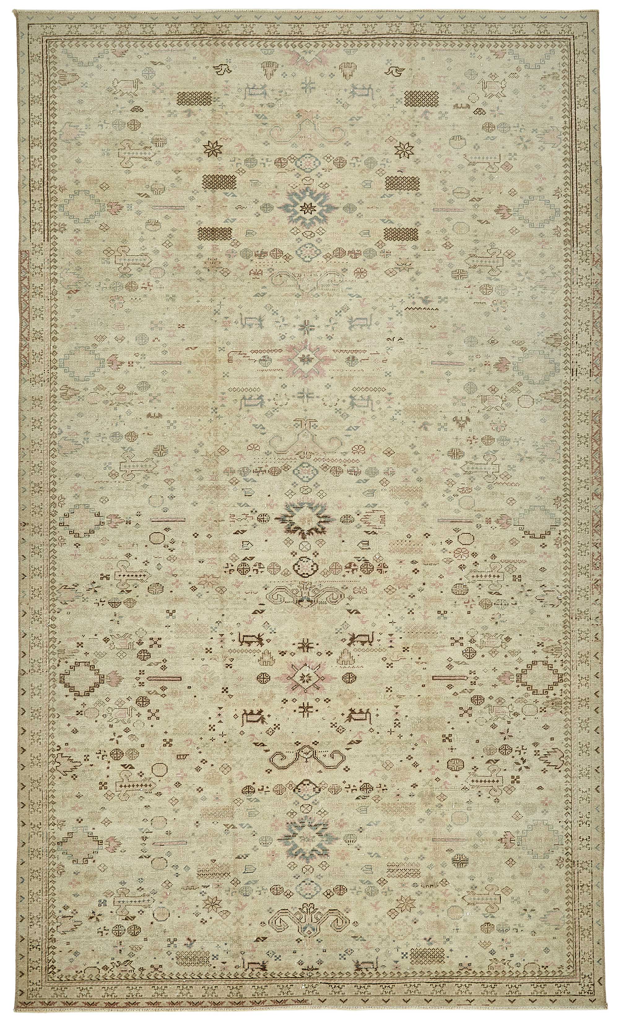 5x8 Beige Handmade Oriental Rug - 49793